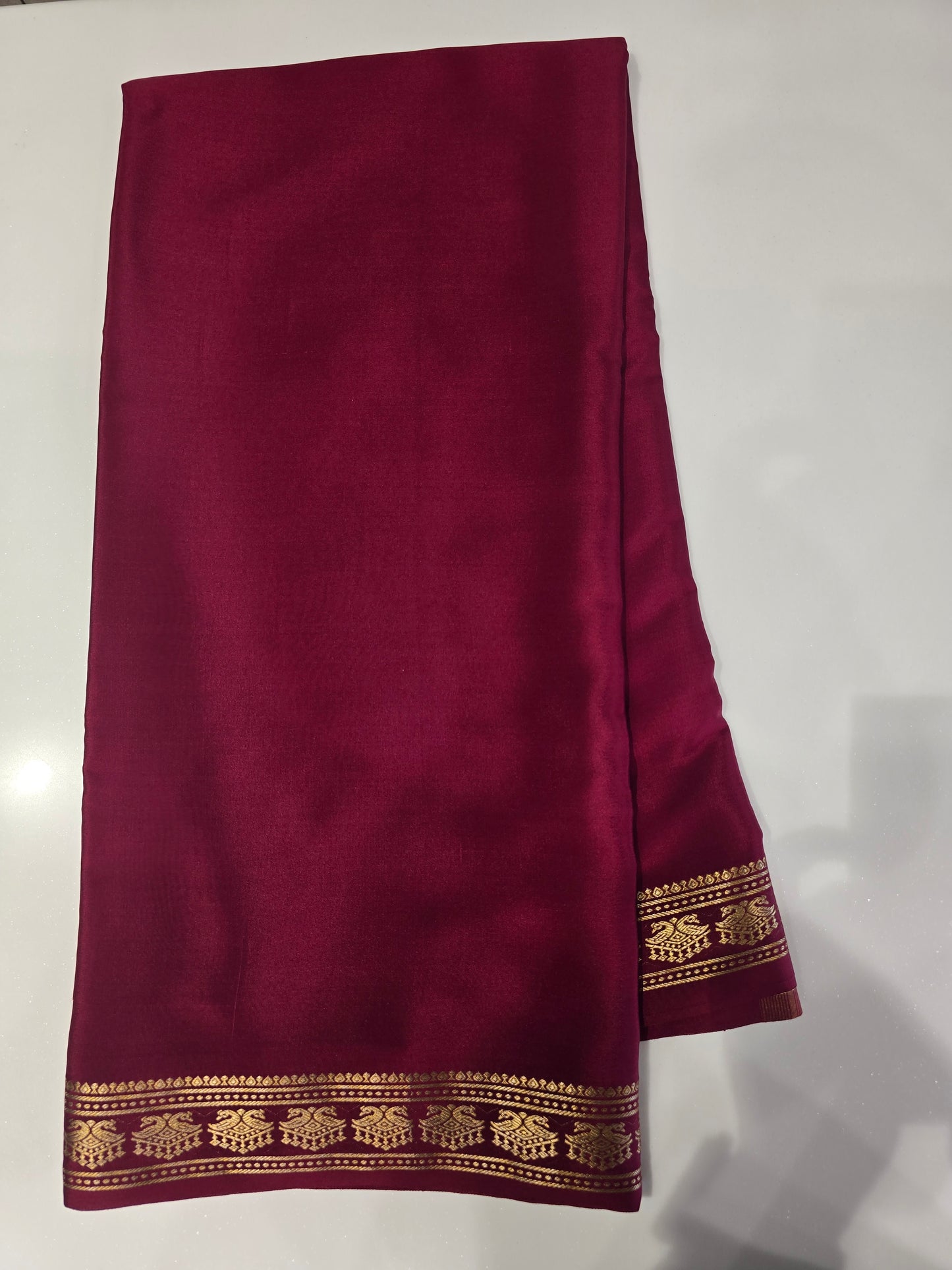 Magenta Pure CSS Jari Mysore Silk Saree