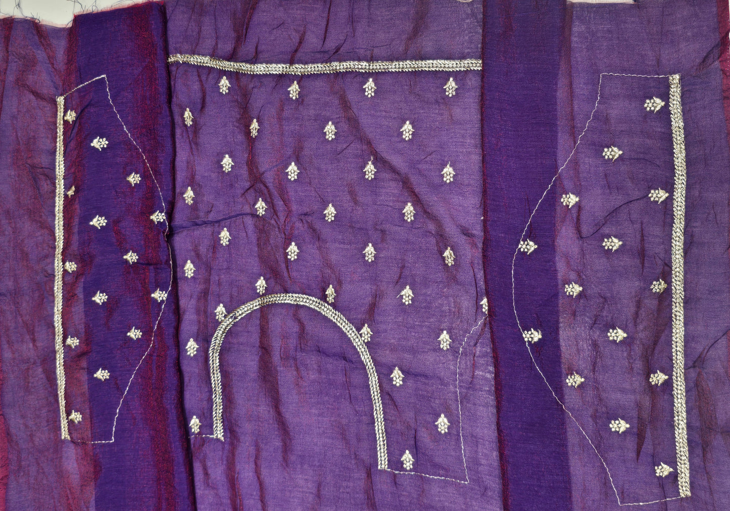 Royal Purple Designer Party Wear Silk Saree with Silver Line Weaving