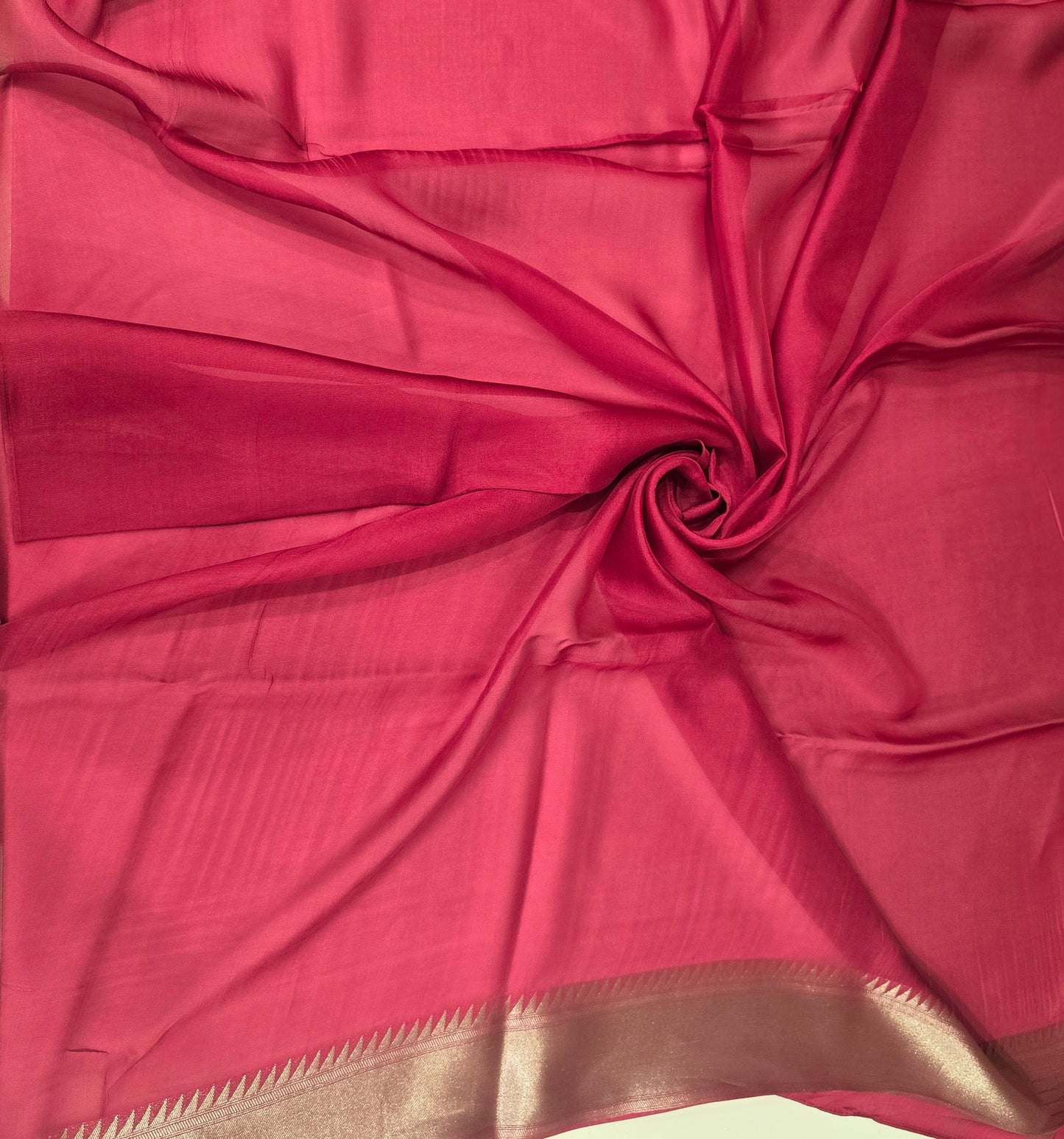 Rose Pink Banaras Saree with Floral Check Weaving