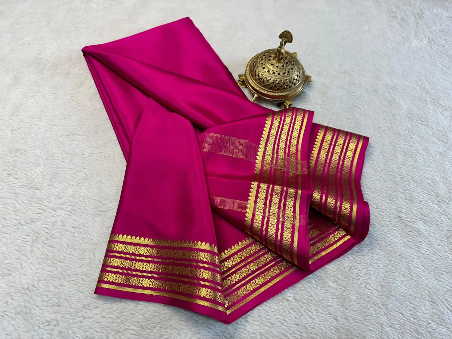 Pure CSS Jari Mysore Silk Saree (With Authenticity Code)