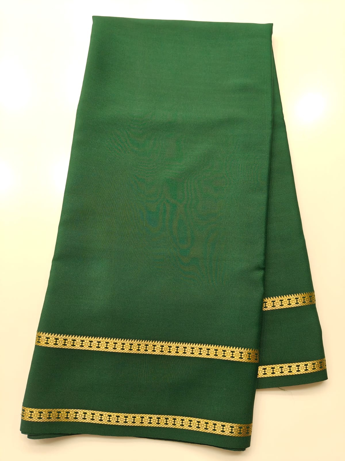 Dark Green Pure CSS Jari Mysore Silk Saree 💚✨