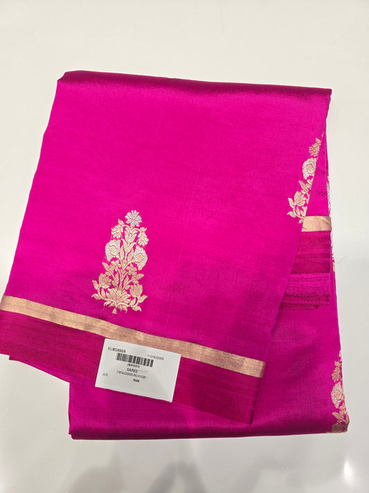 Rani Pink Pure Banarasi Silk Saree 💖✨