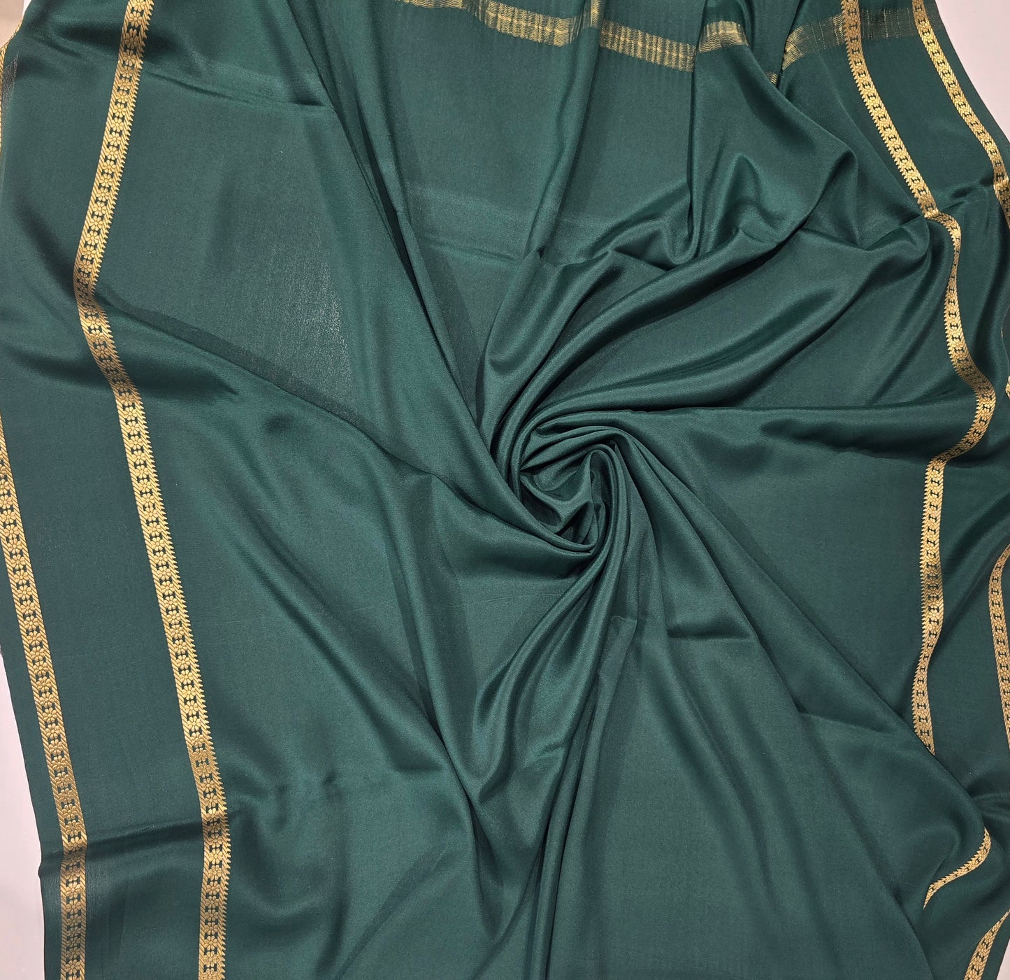 Dark Green Pure CSS Jari Mysore Silk Saree 💚✨