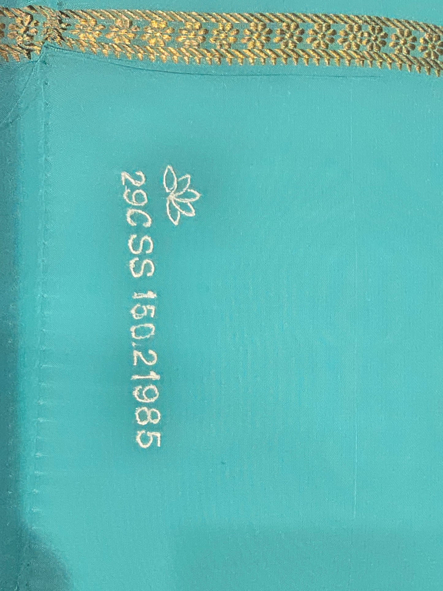 Aqua Blue Pure CSS Jari Mysore Silk Saree