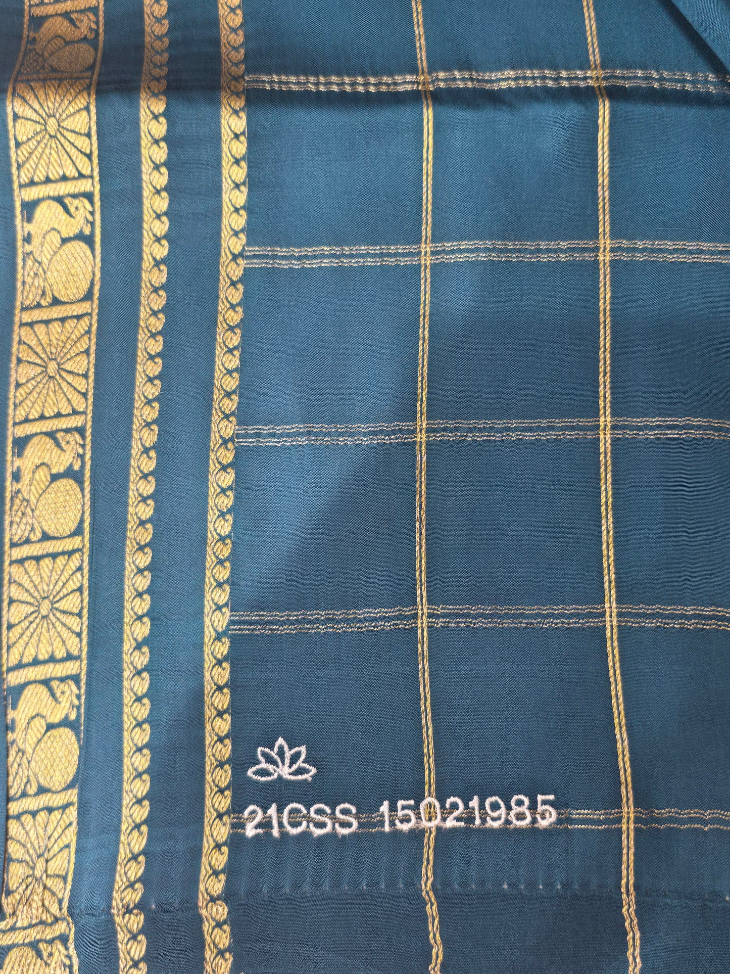 Teal Blue Pure CSS Jari Mysore Silk Saree 💙✨