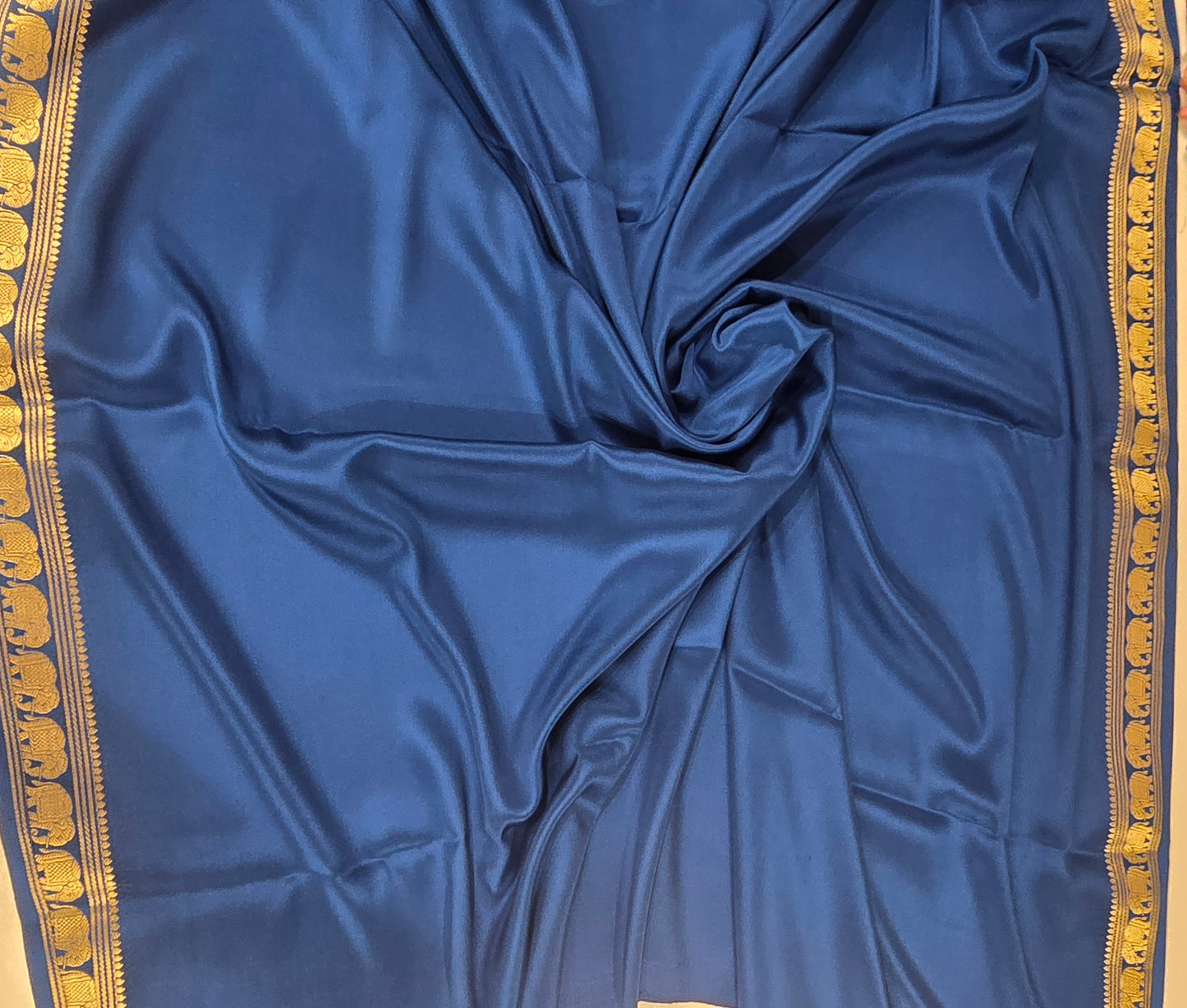 Navy Blue Pure CSS Jari Mysore Silk Saree