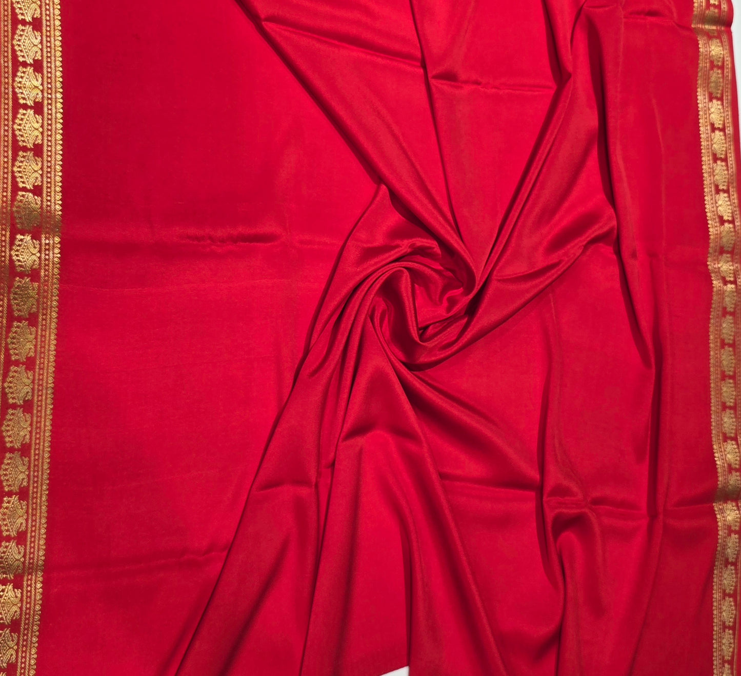 Red Pure CSS Jari Mysore Silk Saree ❤️✨
