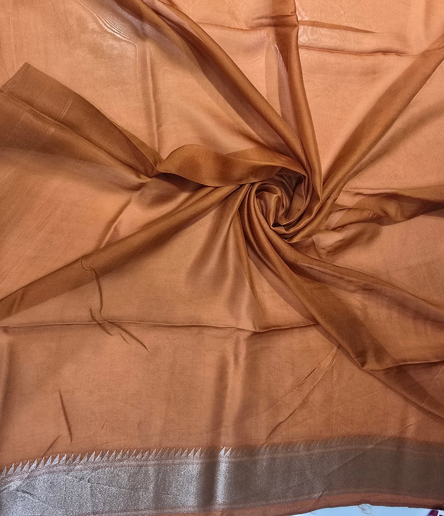 Dark Orange Banaras Saree