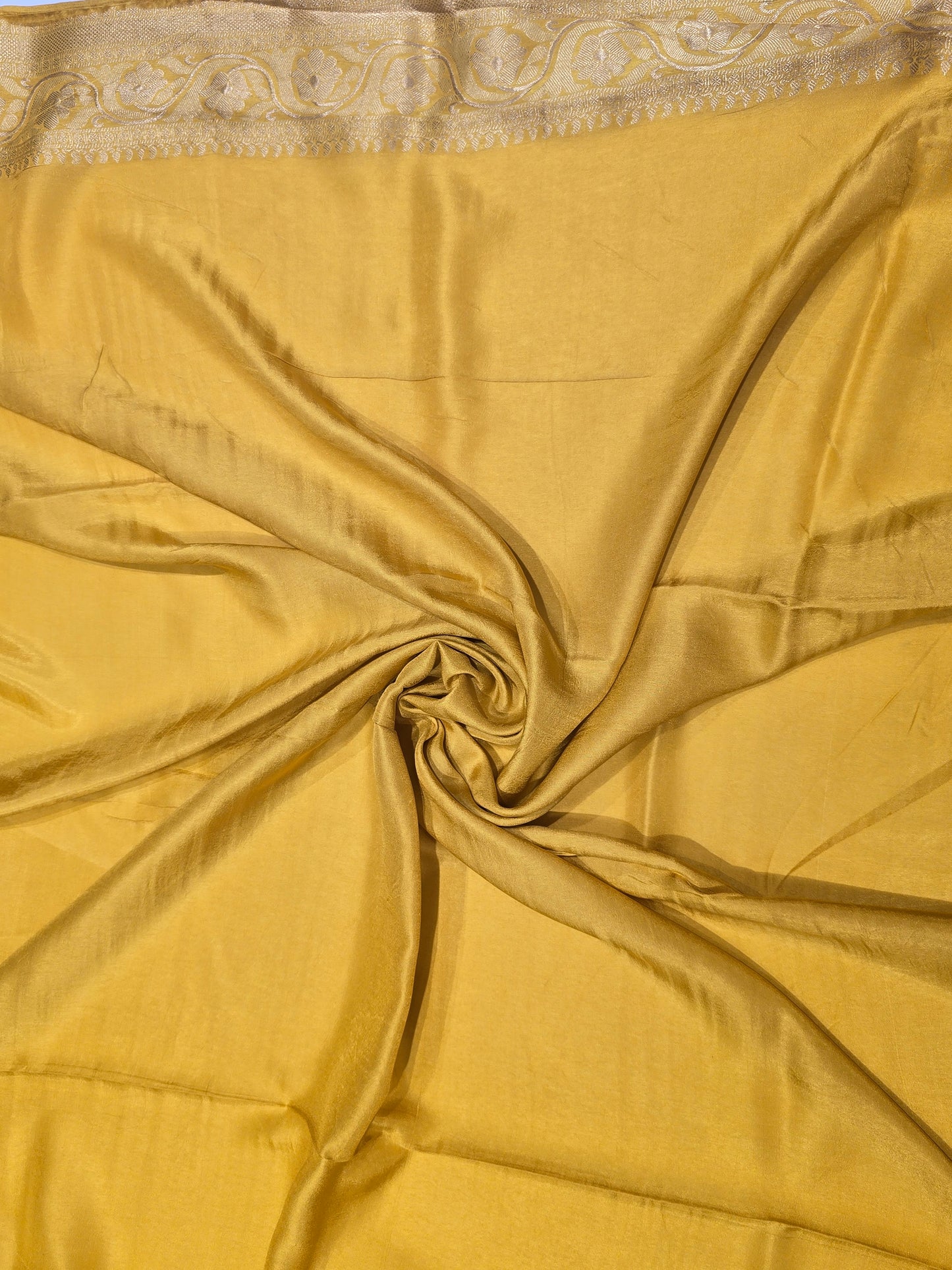 Golden Mustard Banaras Saree with Rich Zari Weaving