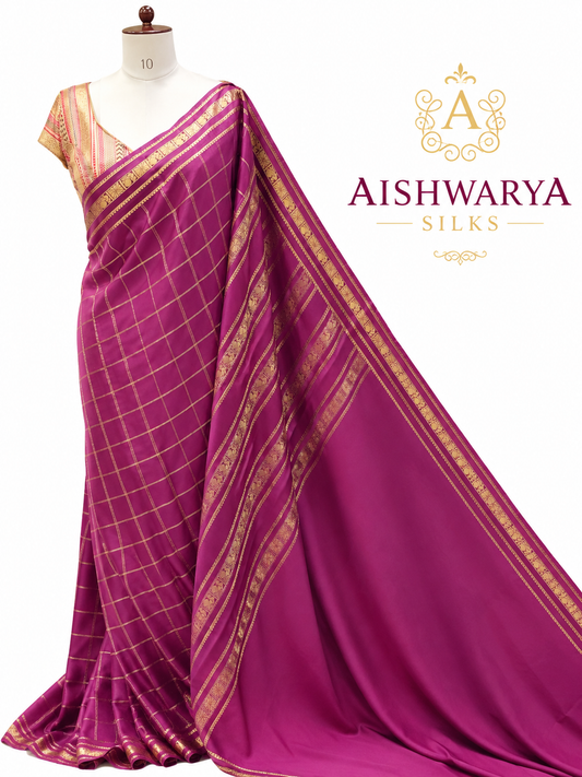 Purple Pure CSS Jari Mysore Silk Saree 💜✨