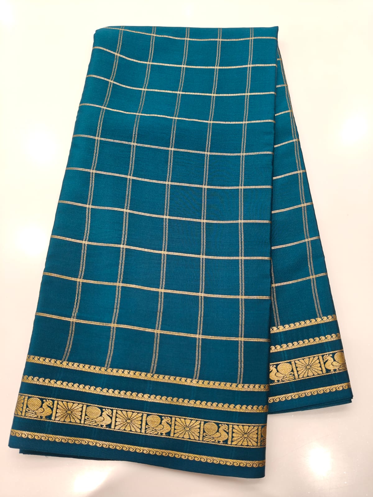 Teal Blue Pure CSS Jari Mysore Silk Saree 💙✨