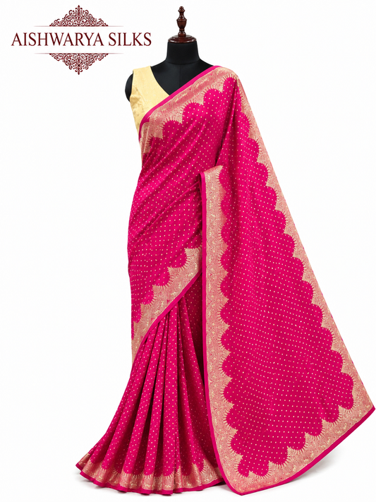 Rani Pink Banarasi Silk Saree 💖✨