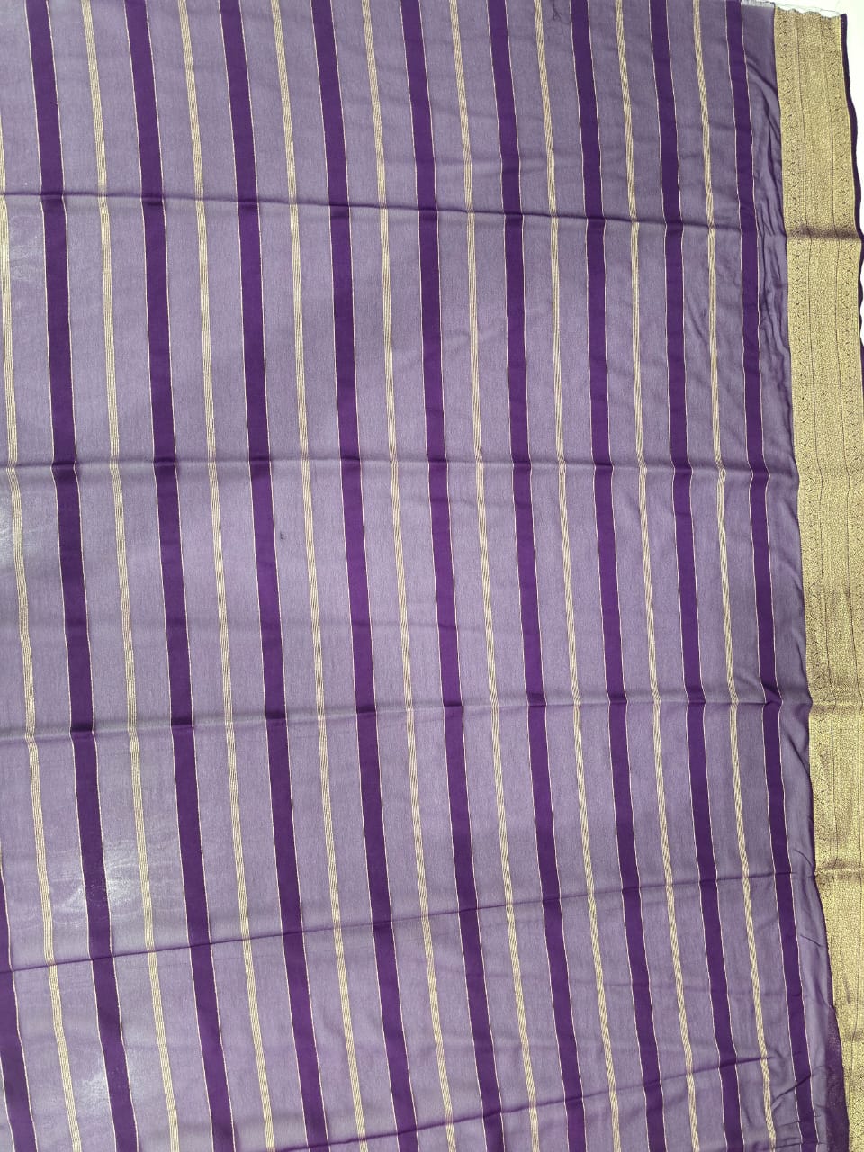 Orange & Purple Semi Mysore Crape Saree