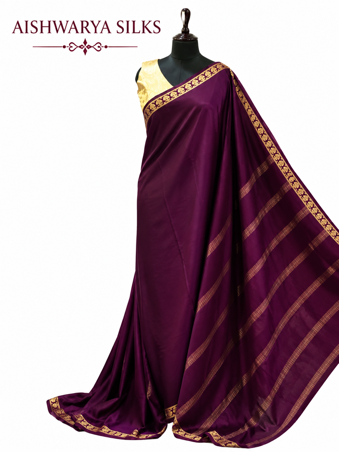 Purple Pure CSS Jari Mysore Silk Saree