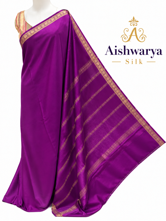 Purple Pure CSS Jari Mysore Silk Saree